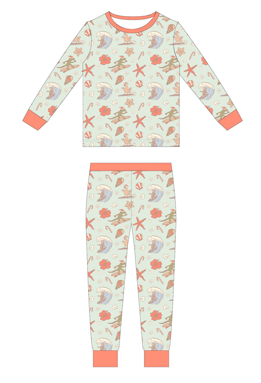 Surfing into Christmas - Matching Family Pajamas - Toddler/Youth (Limited Drop)